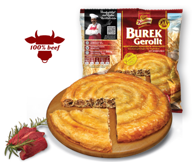 Motaný burek s hovězím masem - velký (900 g)