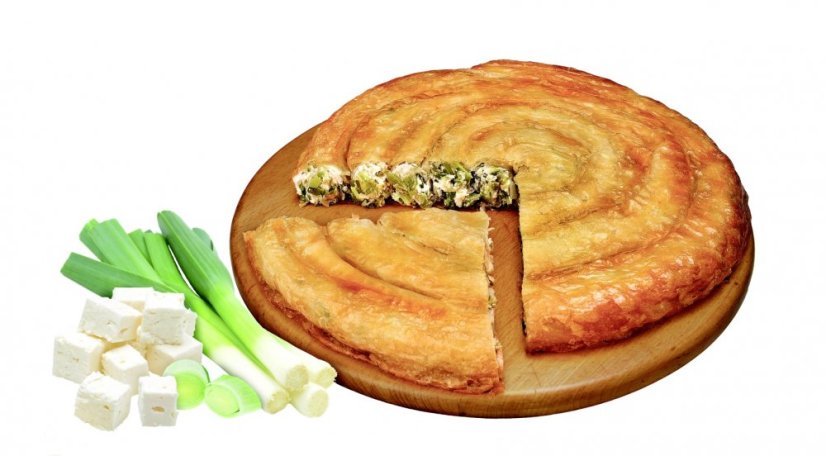 Motaný burek s čerstvým sýrem a pórkem - velký (900 g)