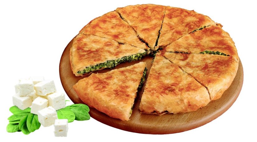 Skládaný burek s čerstvým sýrem a špenátem - velký (1150 g)
